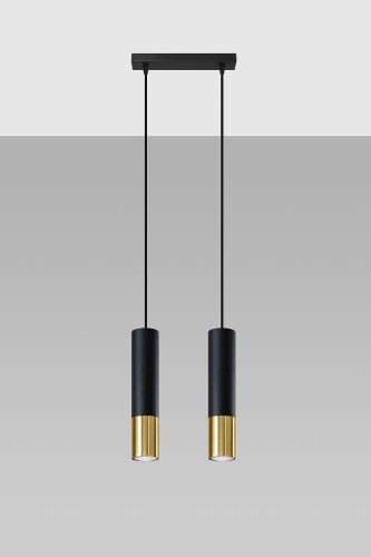 Sollux Lighting Lampa wisząca LOOPEZ 2 czarny/złoty