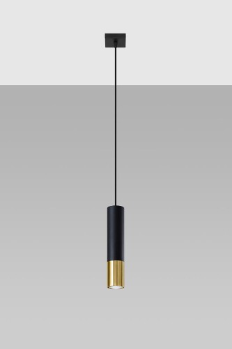 Sollux Lighting Lampa wisząca LOOPEZ 1 czarny/złoty