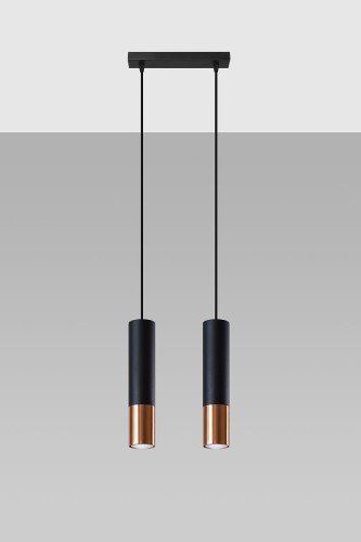 Sollux Lighting Lampa wisząca LOOPEZ 2 czarny/miedź