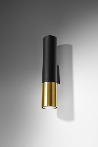 Sollux Lighting Kinkiet LOOPEZ czarny/złoty OCEAN GREEN