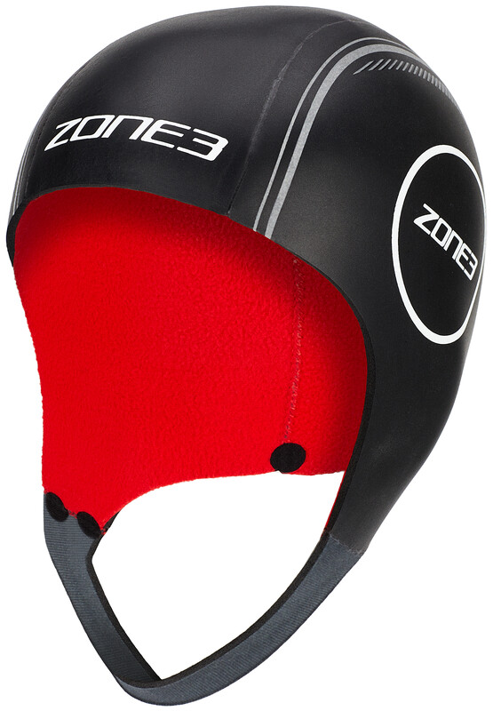 Zone3 Heat-Tech Neoprene Swim Cap S, black/silver/red 2021 Czepki NA21UHTC116/S