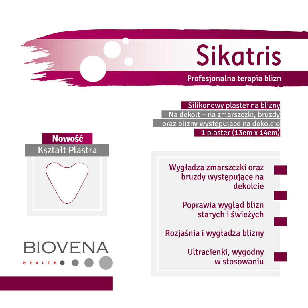 SIKATRIS 5x silikonowy plaster na zmarszczki i bruzdy na dekolcie