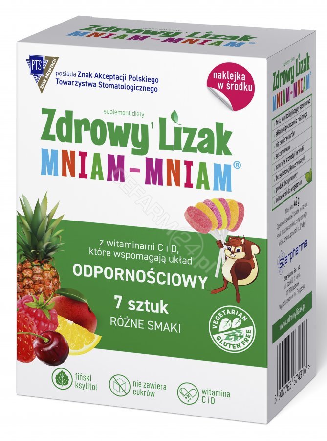 Starpharma Zdrowy Lizak z Witaminami 7 szt + Naklejka w Środku 5907763674316