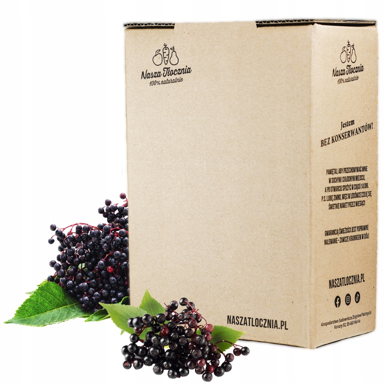 SOK 100% CZARNY BEZ TŁOCZONY BEZ CUKRU VEGAN DETOKS Nasza Tłocznia NFC 3L