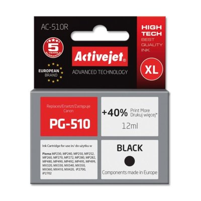 ActiveJet AC-510R Zamiennik Canon PG-510 AC-510R Zamiennik Canon PG-510