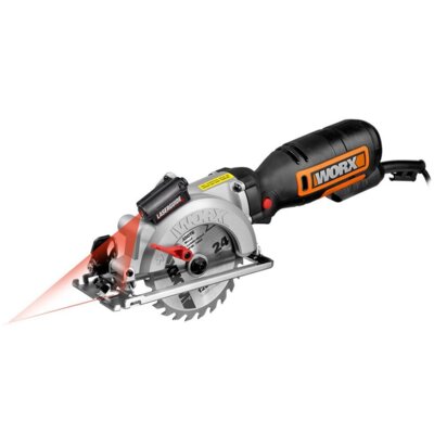 WORX Worx 710W Piła tarczowa ręczna Worxsaw XL, głębokość cięcia 46 mm, średnica tarczy 115 mm do 120 mm, średnica otworu montażowego 9,5 mm, WX427, czarny