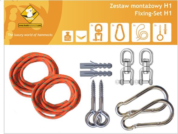 Koala Zestaw montażowy H1 do hamaków pomarańczowy koala/zh1