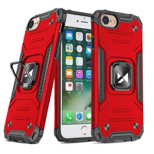 Wozinsky Ring Armor pancerne hybrydowe etui pokrowiec + magnetyczny uchwyt iPhone SE 2020 / iPhone 8 / iPhone 7 czerwony