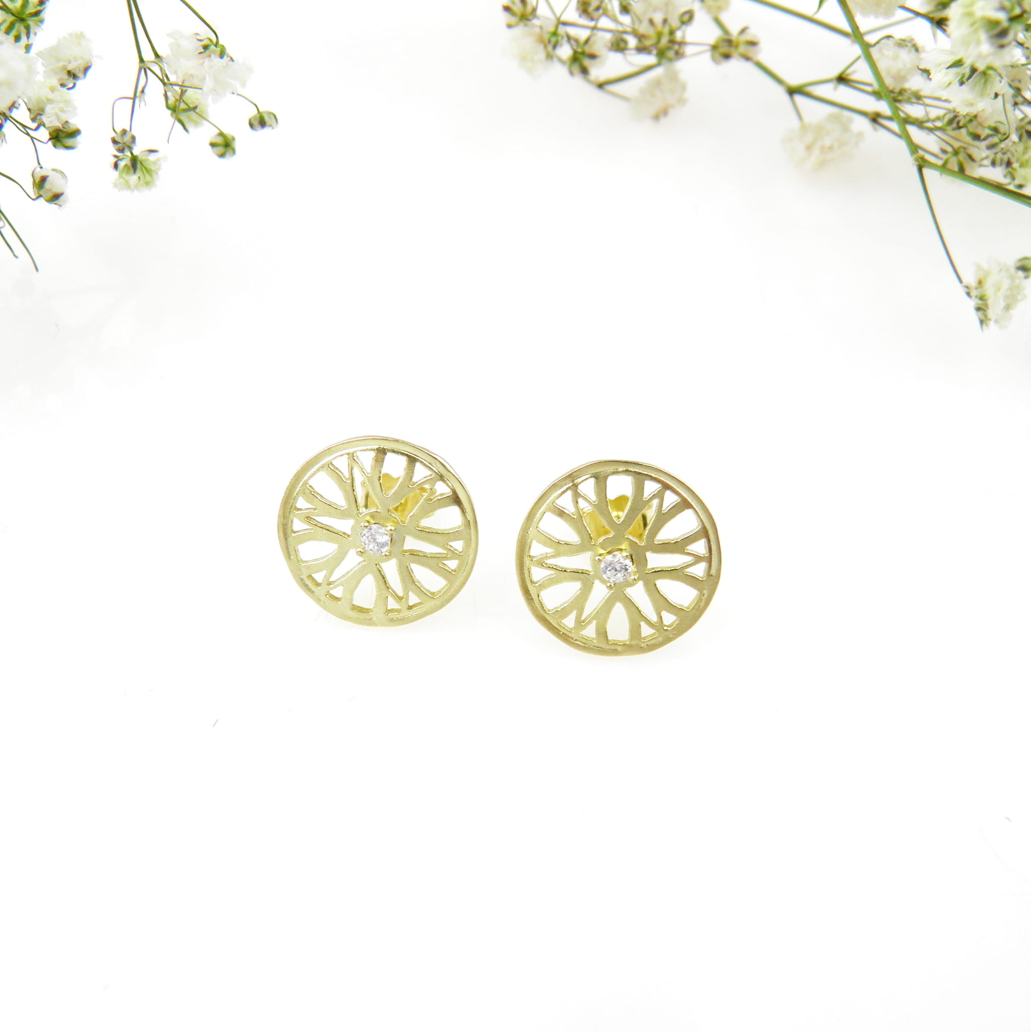 Ażurowe koła IV złote - kolczyki