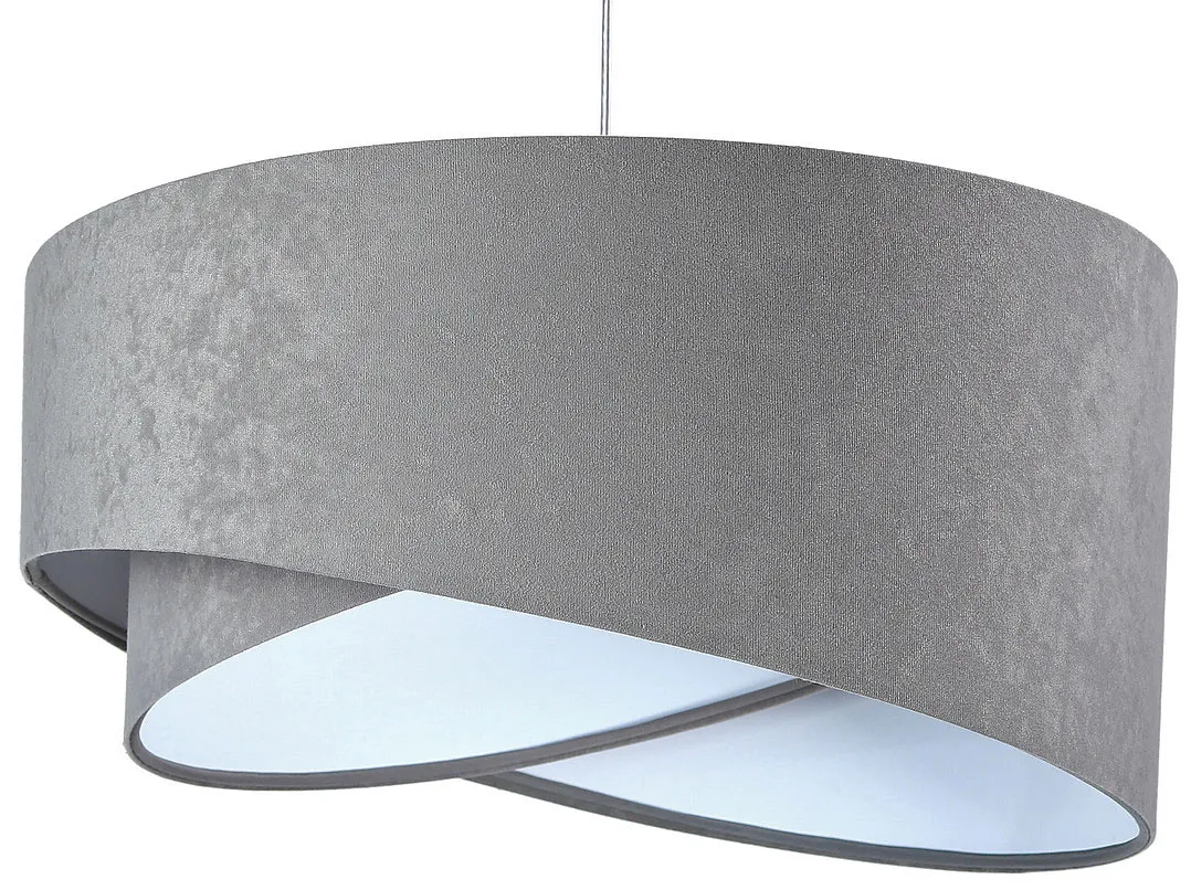 Szaro-biała lampa wisząca welurowa - 8X EX974 K3-M10