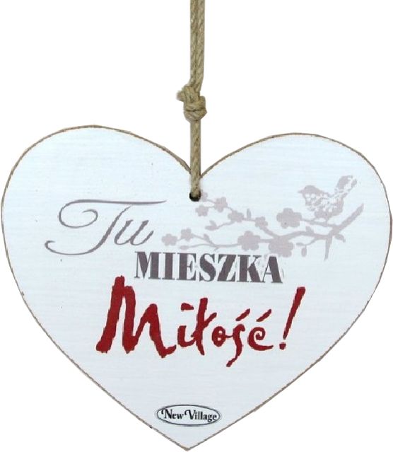 Tabliczka drewniana - Tu mieszka Miłość! - serce