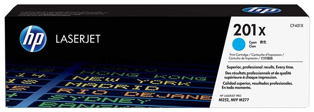 Wyprzedaż Oryginał Toner HP 201X do Color LaserJet Pro M252 M274 M277 | 2 300 str. | cyan, opakowanie zastępcze