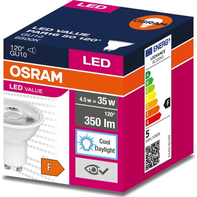 Osram LED 5W GU10 350lm 6500K
