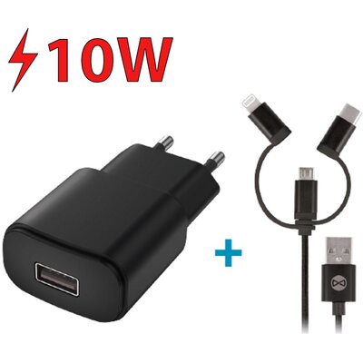 Apple Ładowarka do Lightning microUSB typ B C 3w1