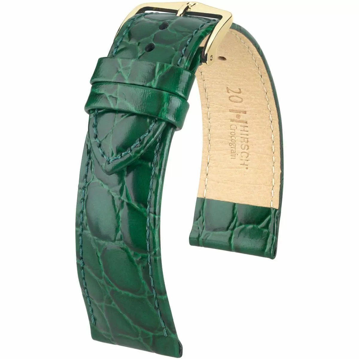 Zielony pasek skórzany 12 mm HIRSCH Crocograin 12302840-1-12 (M) RATY | GRATIS WYSYŁKA | GRATIS ZWROT DO  1 ROKU | 100% ORYGINAŁ!!