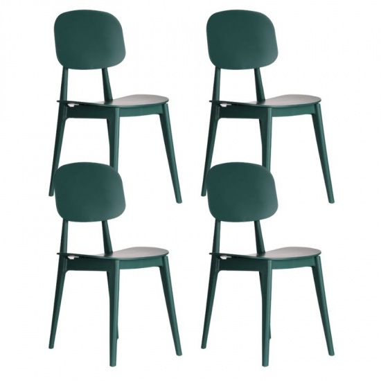 B2B Partner Plastikowe krzesło do jadalni SIMPLY, zielone, 4 sztuki 488040
