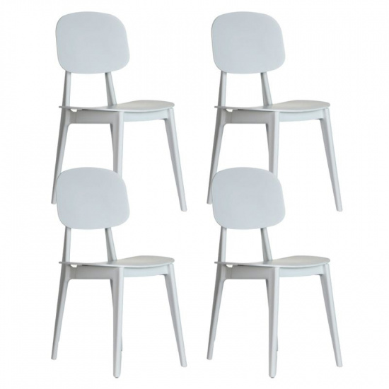 B2B Partner Plastikowe krzesło do jadalni SIMPLY, białe, 4 sztuki 488042