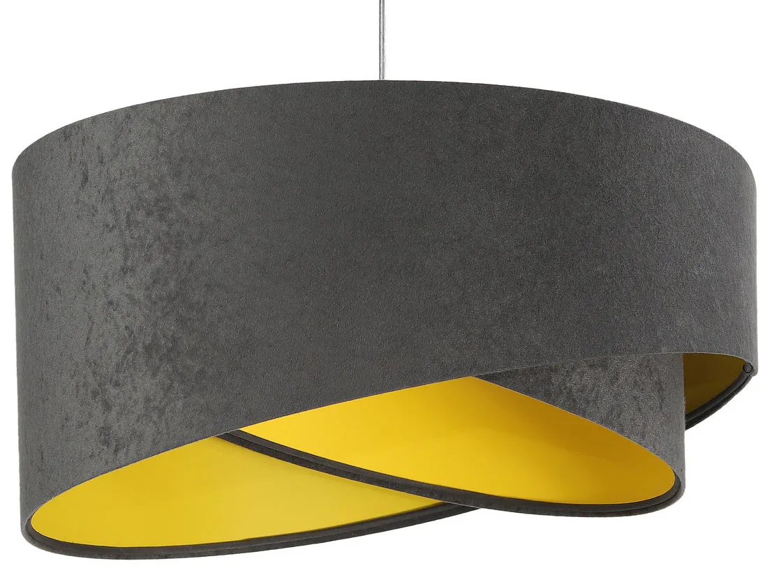 Grafitowo-żółta asymetryczna lampa wisząca - 3X EX991 S7-P54