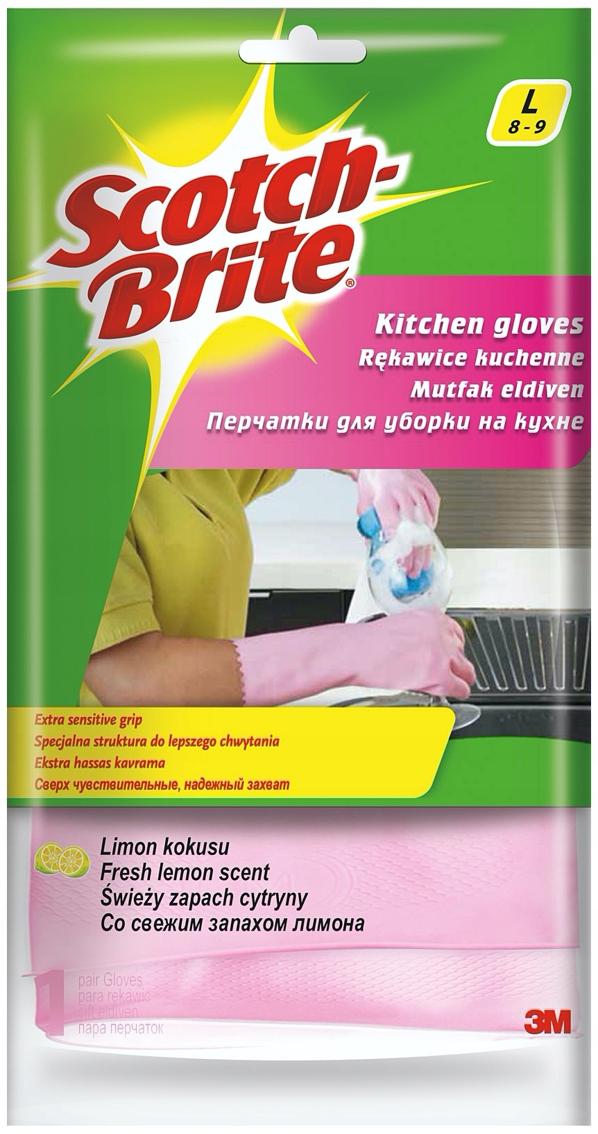 INNY Rękawice Scotch Brite Kuchenne Rozm L Różowe 106L295