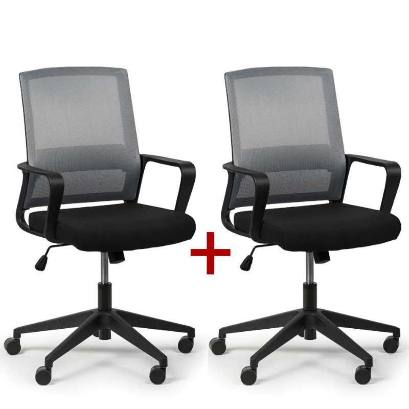 B2B Partner Krzesło biurowe Low 1 + 1 GRATIS, szary 407047