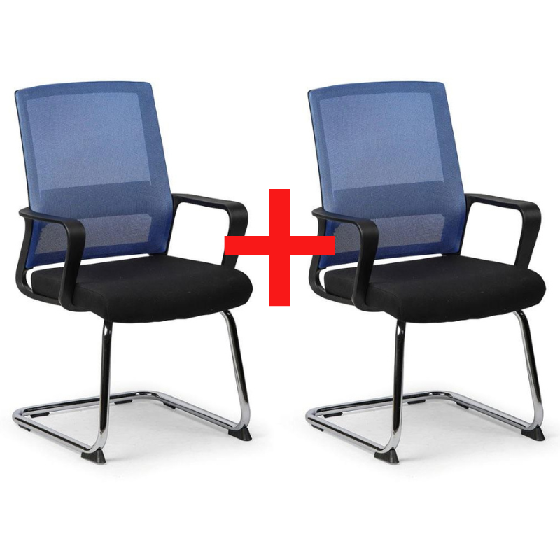 B2B Partner Krzesło konferencyjne Low 1 + 1 GRATIS, niebieski 407049