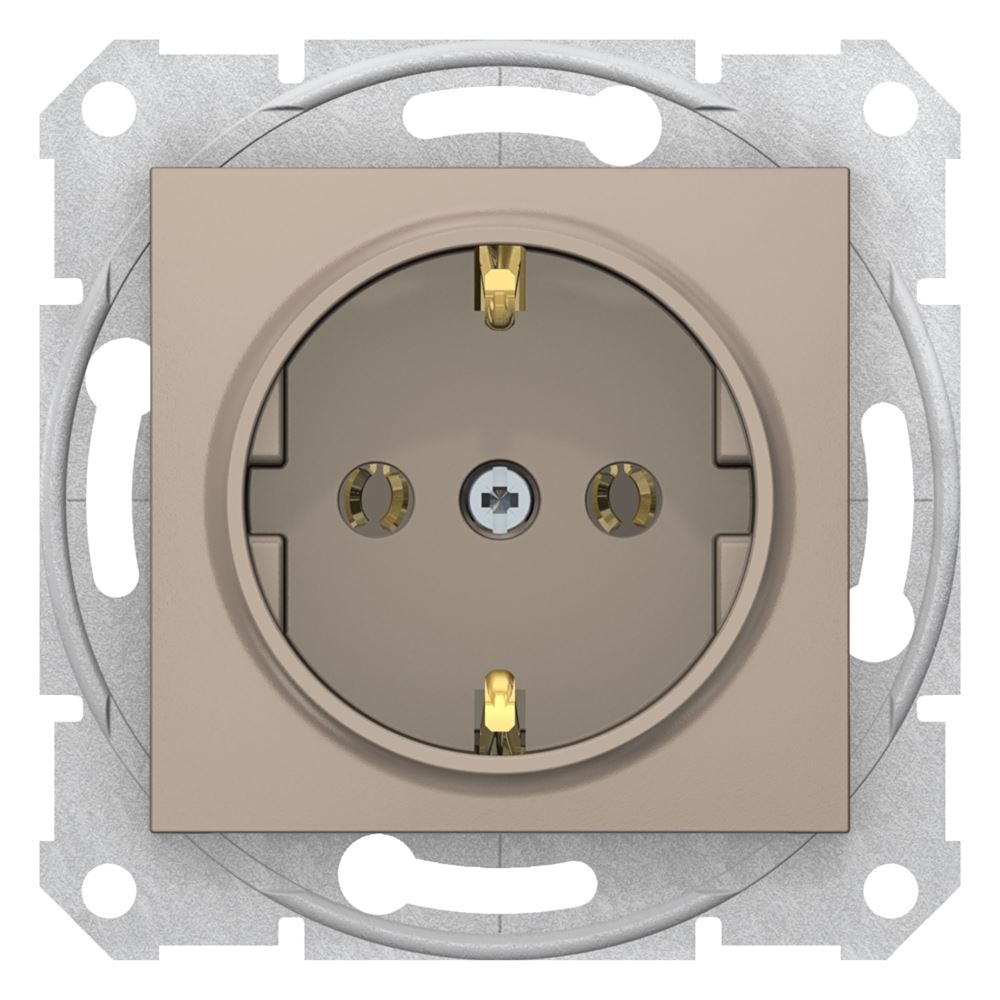 Schneider Electric Sedna Gniazdo pojedyncze z/u SCHUKO satyna SDN3000568 SDN3000568