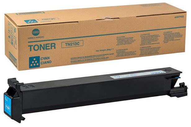 Oryginał Toner Konica-Minolta TN-213C do Bizhub C203 | 19 000 str. | cyan Pudełko otwarte