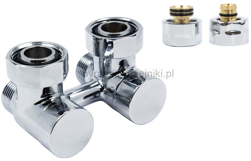 Varioterm Zawór odcinający kątowy Premium Exclusive ze złączką PEX/CU bez głowicy - chrom PEX - alu-pex PREGS0202/FK(Pex)