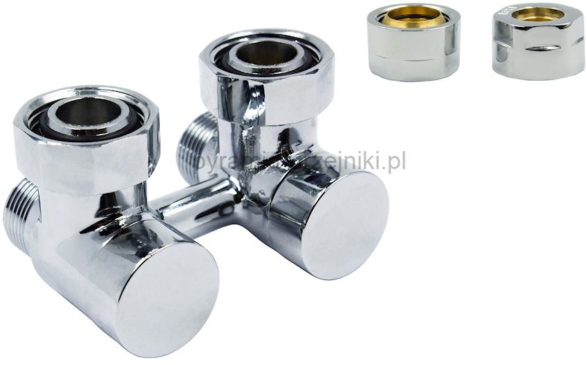 Varioterm Zawór odcinający kątowy Premium Exclusive ze złączką PEX/CU bez głowicy - chrom CU - instalacja miedziana PREGS0202/FK(Cu)