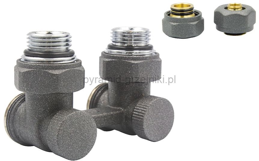 Varioterm Zawór odcinający kątowy Premium Elegancki ze złączką PEX/CU - grafit strukturalny PEX - alu-pex EPRNYGS0205/FK(Pex)