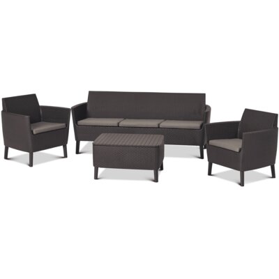 Keter Zestaw balkonowy Salemo 3 Seater Set brąz KET17205990BR