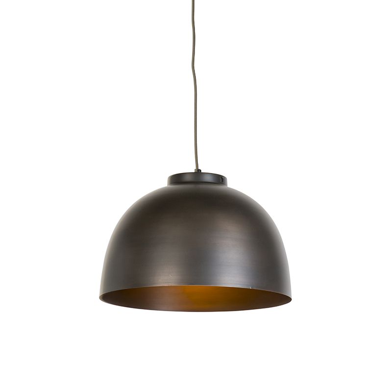 QAZQA Przemysłowa lampa wisząca brązowa 40 cm - Hoodi