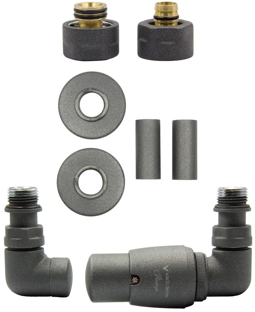 Varioterm Zawór termostatyczny trójosiowy Vision All in One - grafit alu-pex - PEX 16 mm prawy AVIGS0205CFK/P(Pex)