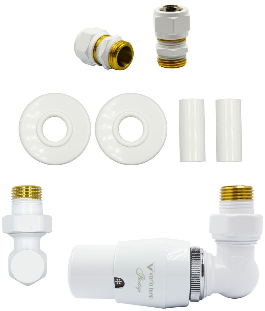 Varioterm Zawór termostatyczny trójosiowy Master All in One - biały alu-pex - PEX 16 mm prawy AEMAGS0206CFK/P(PEX)