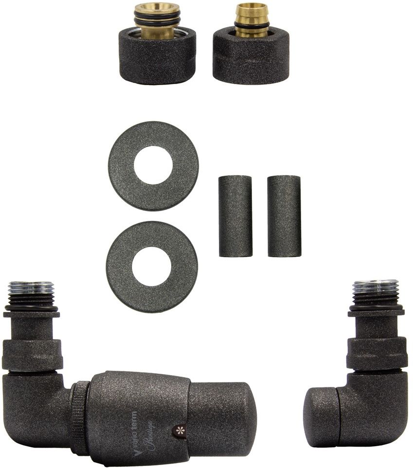 Varioterm Zawór termostatyczny trójosiowy Vision All in One - antracyt alu-pex - PEX 16 mm lewy AVIGS0215CFK/L(PEX)