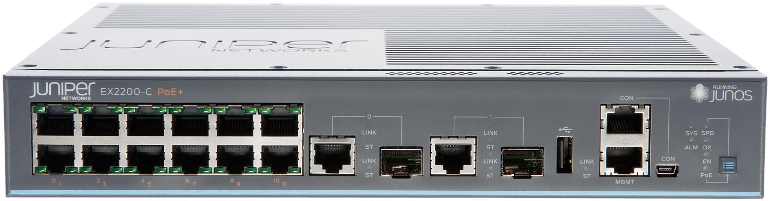 EX2200-C-12T-2G - 12x 1GE RJ45, 2x 1GE SFP/ RJ45, Pasywne chłodzenie, Switch Juniper EX2200-C-12T, Juniper Switch