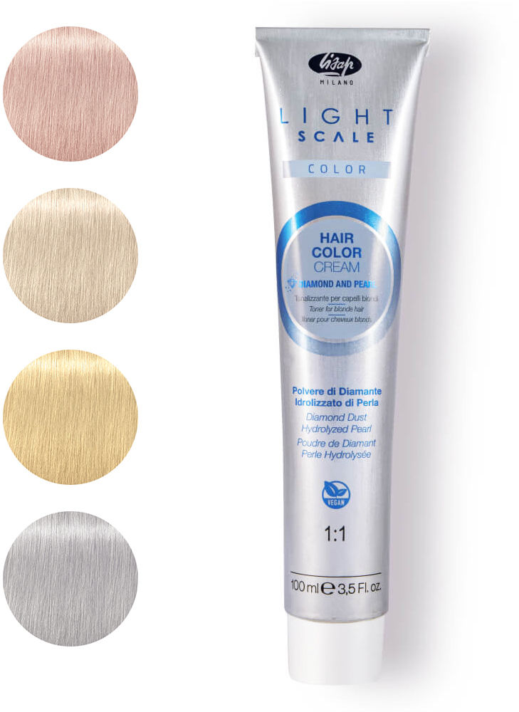 Lisap Lisap Light Scale Hair Color Cream Toner do włosów w kremie bez amoniaku z pyłem diamentowym i perłą 100ml 17253/02
