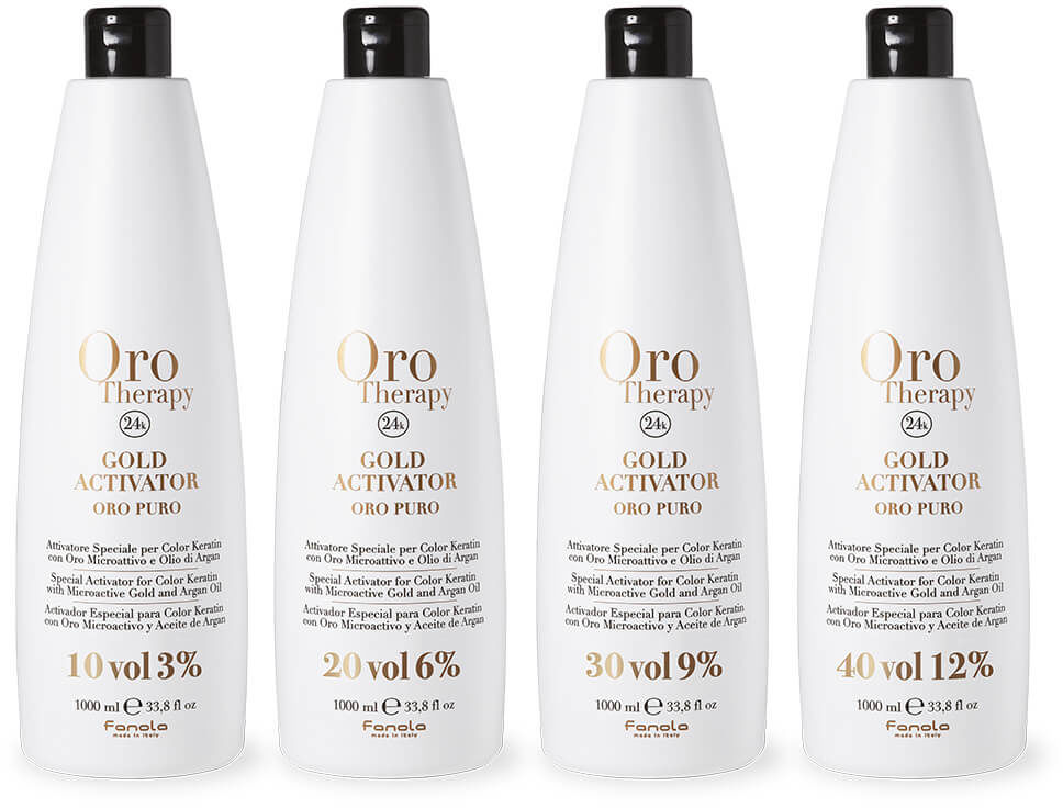 Fanola Oro Therapy Gold Activator Oro Puro Aktywator w kremie z keratyną, stężenia: 3%, 6%, 9%, 12% 1000ml