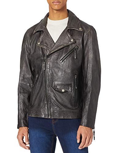 Freaky Nation Męska kurtka skórzana Chacco-fn Sh, Dark Anthra, XXL