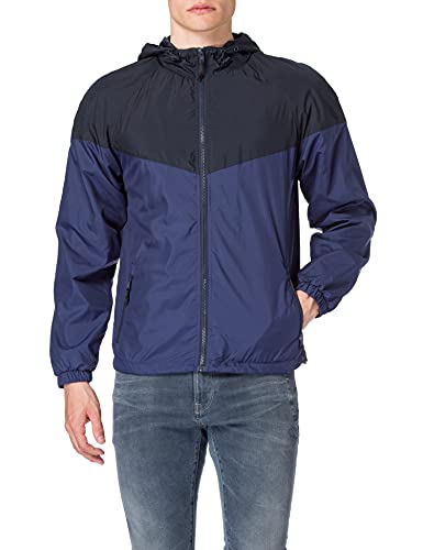 Urban Classics Męska kurtka Windbreaker 2-Tone Tech Windrunner, kurtka przejściowa dla mężczyzn w wielu kolorach, rozmiary S - 5XL, granatowy/ciemnoniebieski, XXL