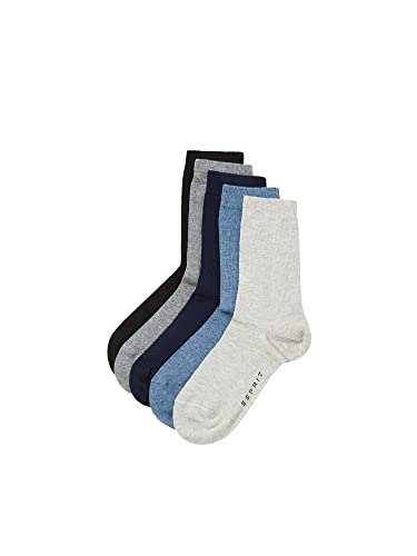 ESPRIT Uniseks - dzieci Skarpety Solid Mix 5-Pack K SO Bawełna jednokolorowe 5 Pak, Wielokolorowy (Sortiment 0070), 35-38 (9-12 lata)