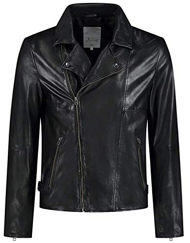 Goosecraft Męska kurtka GC Berliner Biker BLACK Leather Jacket, czarna, XXXL