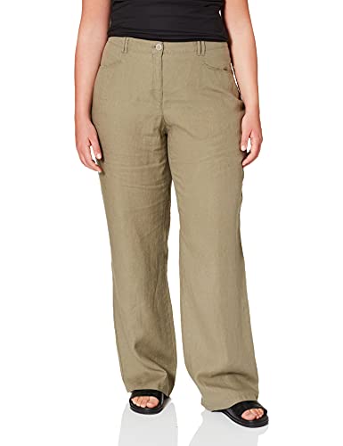 BRAX Damskie spodnie lniane Farina, khaki, 31W / 32L