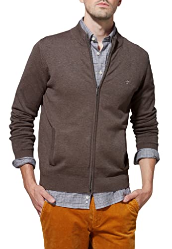 Fynch Hatton Sweter męski z zamkiem błyskawicznym, Brązowy (Earth 860), 3XL
