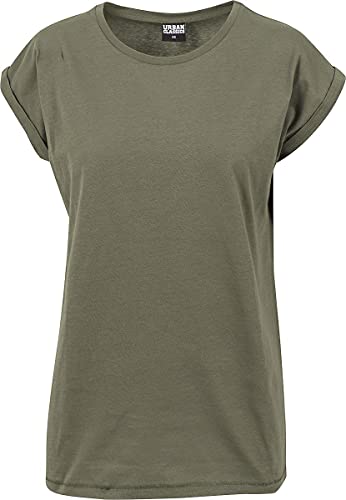 Urban Classics Damska koszulka z długim rękawem, oliwkowy, 5XL