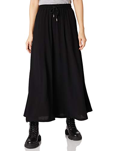 Urban Classics Damska spódnica z wiskozy, długa spódnica z wiskozy, dostępna w wielu kolorach, rozmiary XS - 5XL, czarny, 4XL