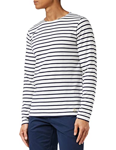 Armor Lux Marinière Plozévet Homme męska koszulka z długim rękawem, biały (400 Blanc/Navire 400), XL