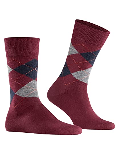 Burlington Mężczyźni Skarpety Edinburgh M SO Wełna z wzorem 1 Para, Różowy (Rose/Orange 8104), 40-46