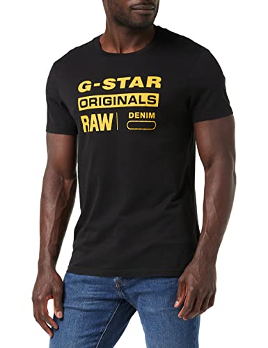 G-STAR RAW Raw. Graphic Slim T-shirt męski, Czarny (Dk Black D14143-336-6484), XXS