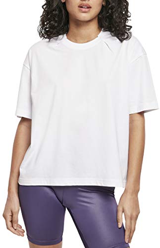Urban Classics Damski T-shirt z bawełny organicznej, Organic Oversized Pleat Tee, Basic Top dla kobiet, dostępny w kolorze czarnym lub białym, rozmiary XS - 5XL, biały, S